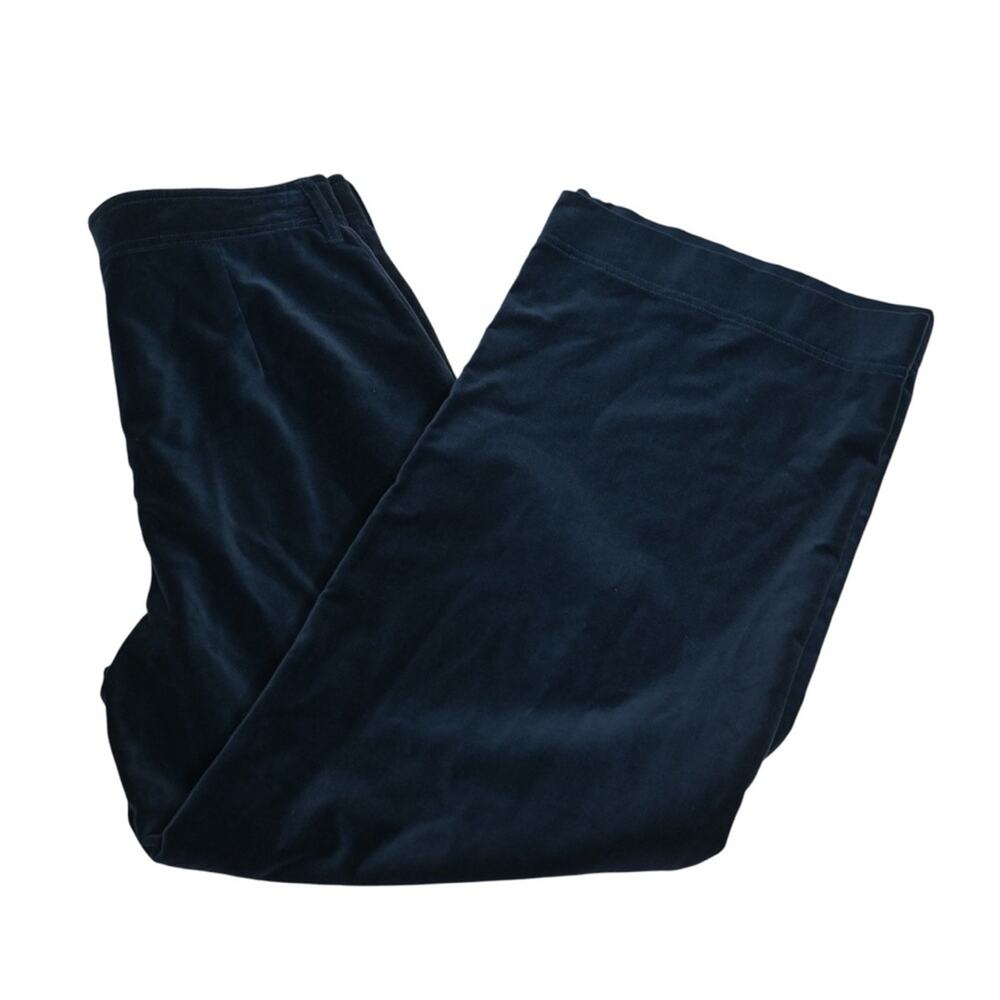 FRYE Womens 27 Camber Wide Leg Crop Velvet Pant in Midnight Blue - Picture 4 of 12